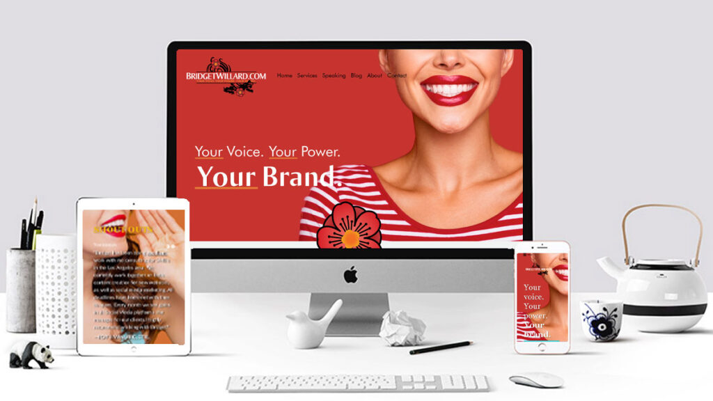 website mockup for Bridget Willard