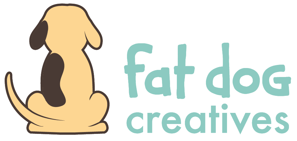 fat dog creatives logo for dark backgrounds