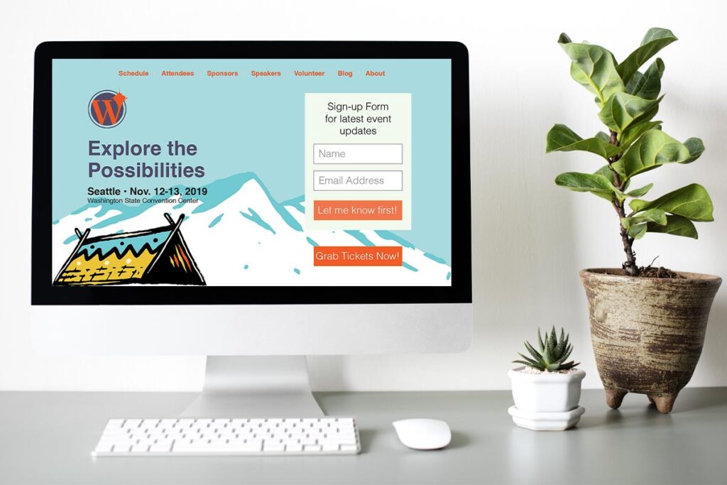 WordCamp Seattle 2019 website mockup