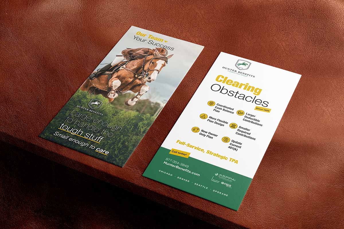 Hunter Benefits Consulting Group rack card mockup