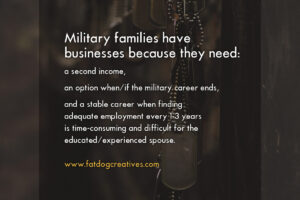 graphic that reads "Military families have businesses"