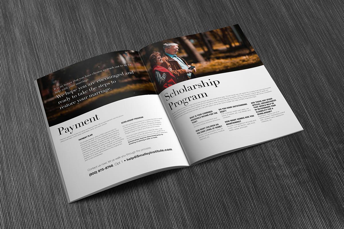 smalley institute's magazine spread mockup