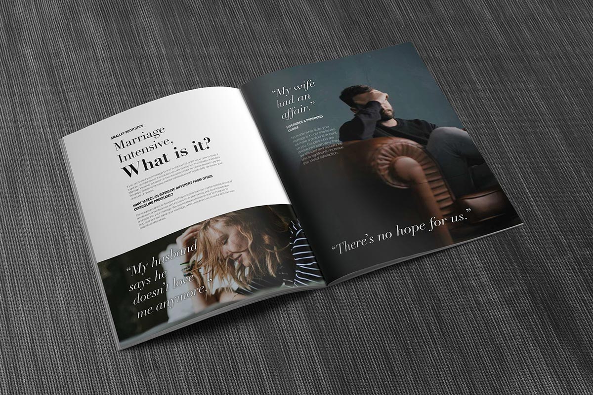 smalley institute's magazine spread mockup