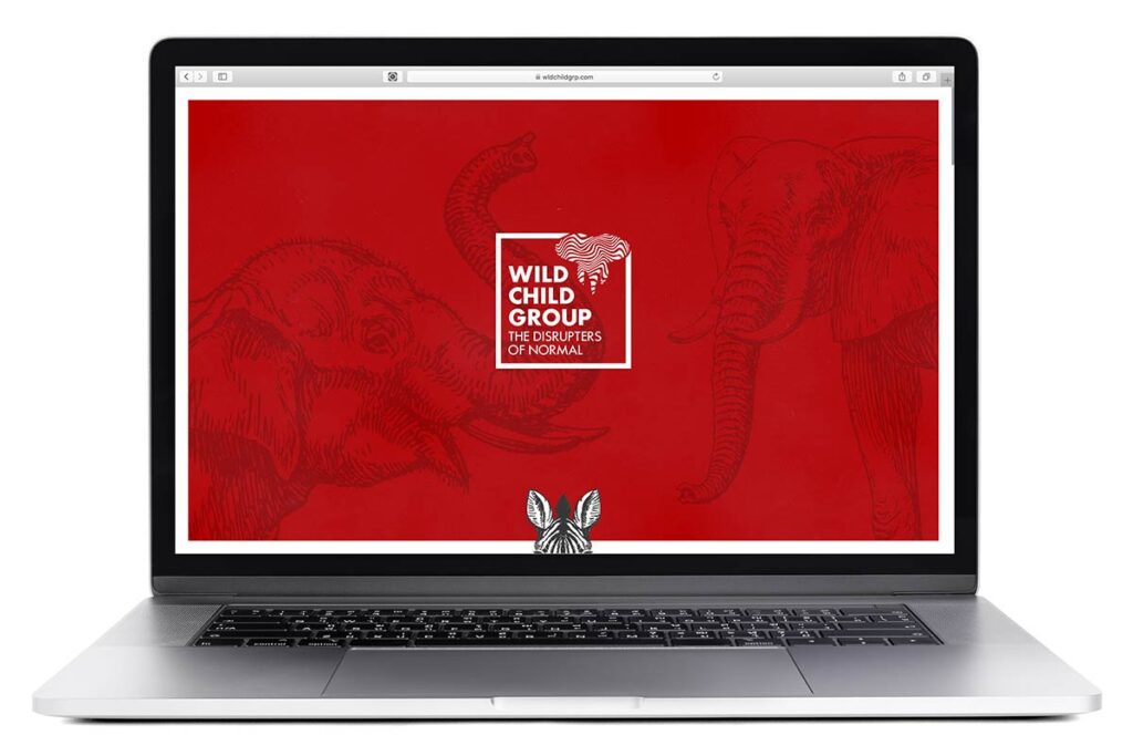 Wild Child website on an laptop