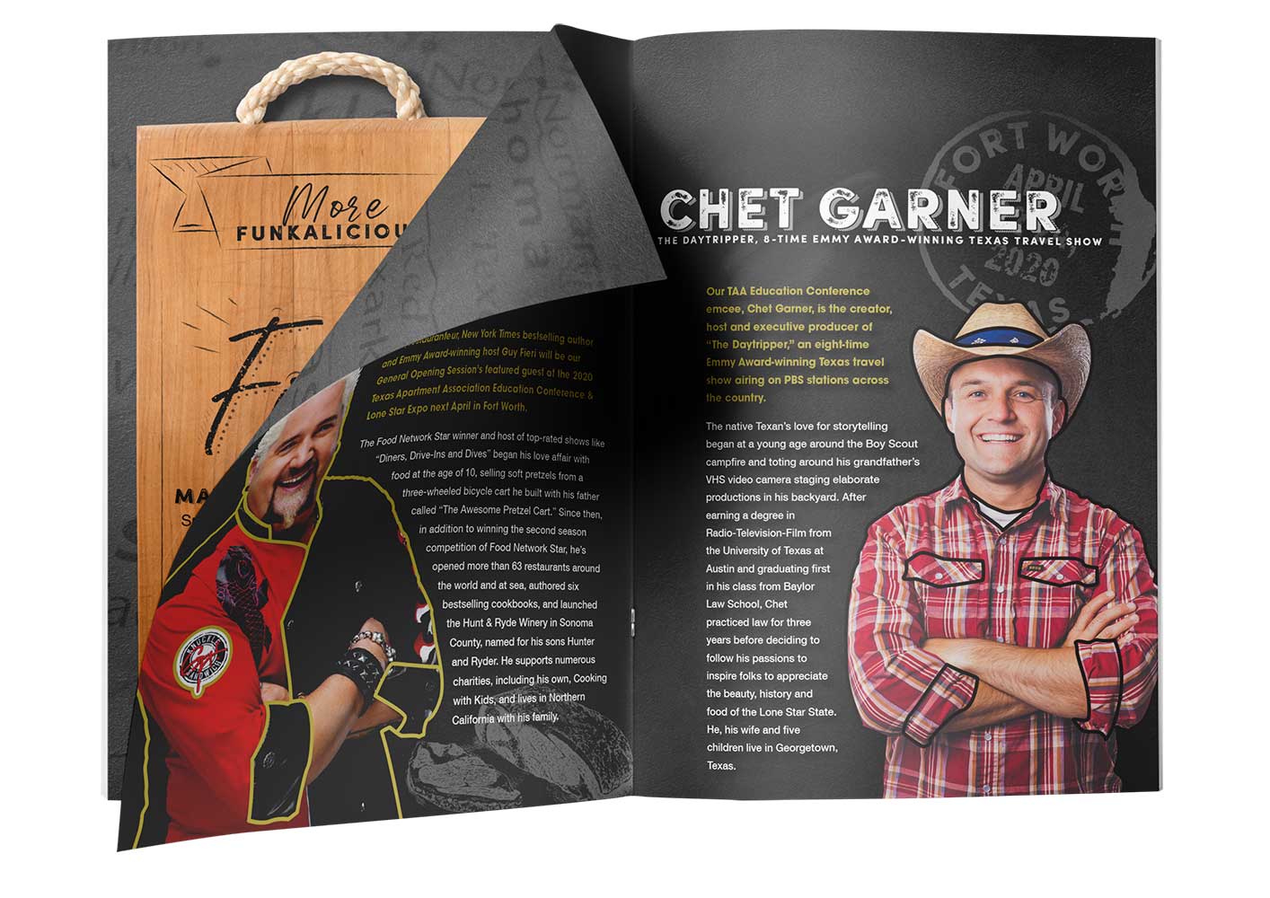 Guy Fieri & Chet Garner TAA 2020 Conference program mockup