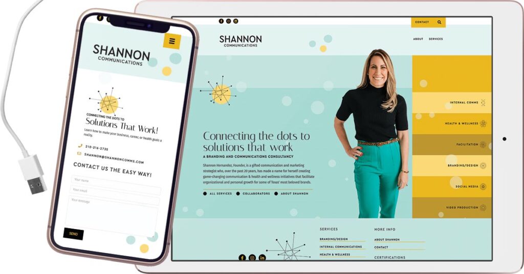 Shannon Communications website design