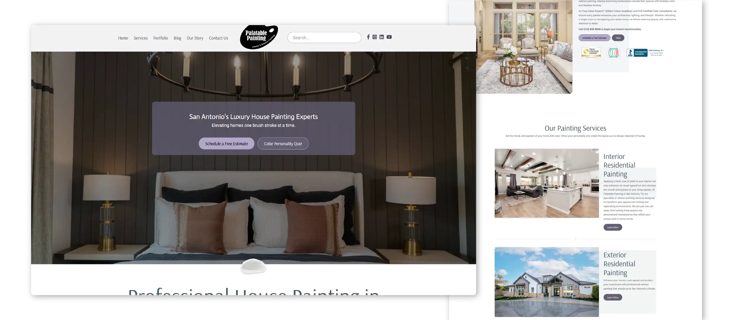 Palatable Painting website screenshot