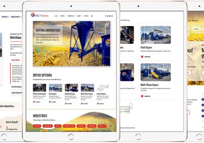 IEC Thermo (dot com) website design and development
