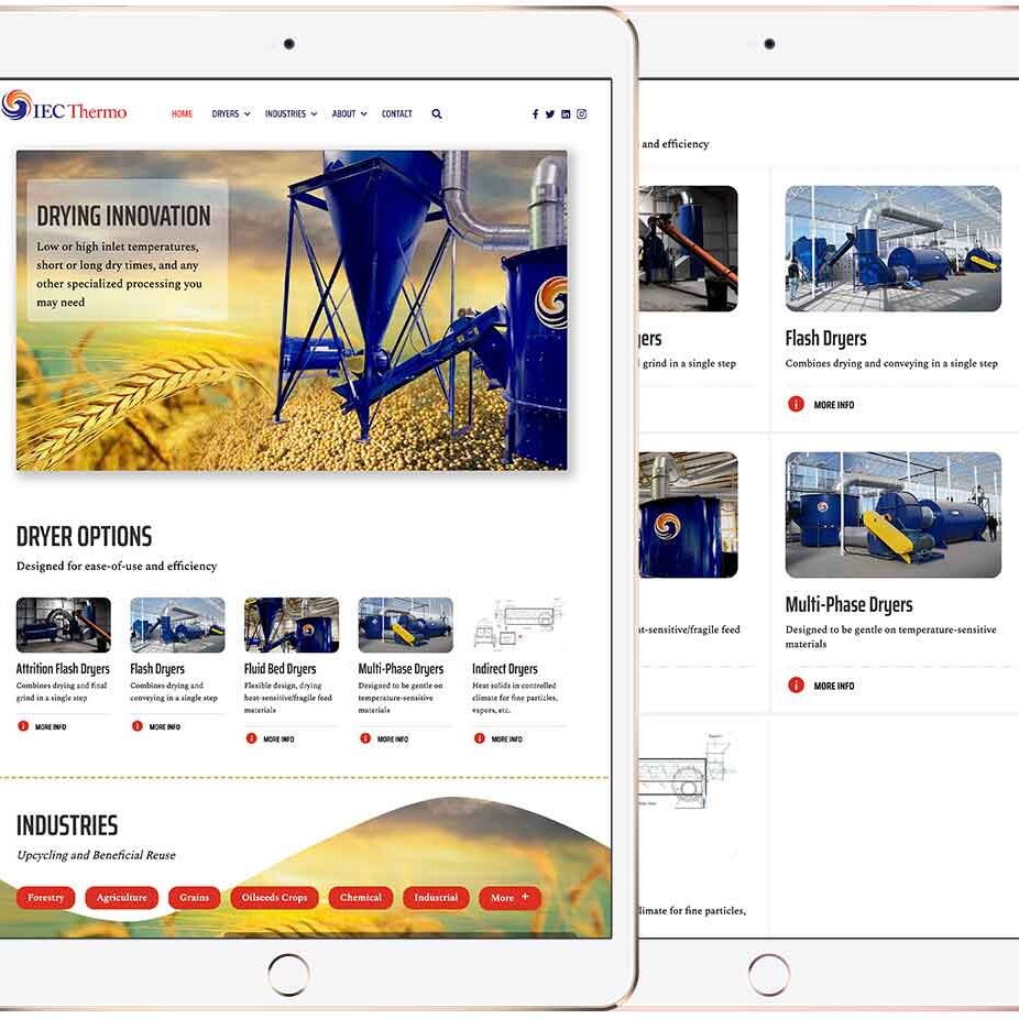 IEC Thermo (dot com) website design and development