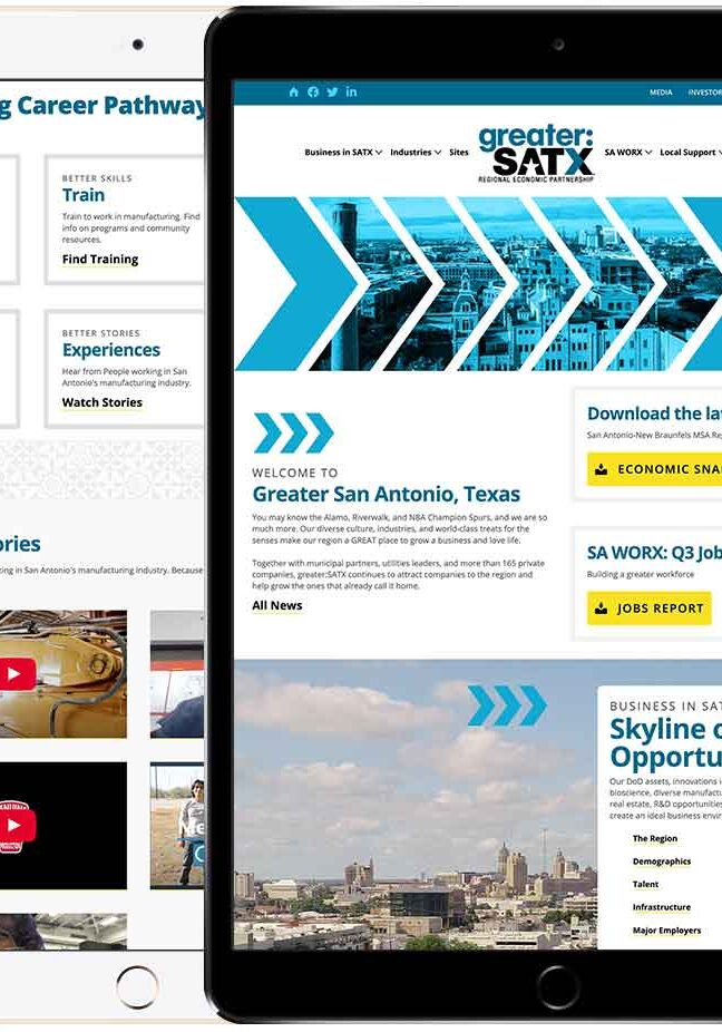 greater:SATX website on iPads