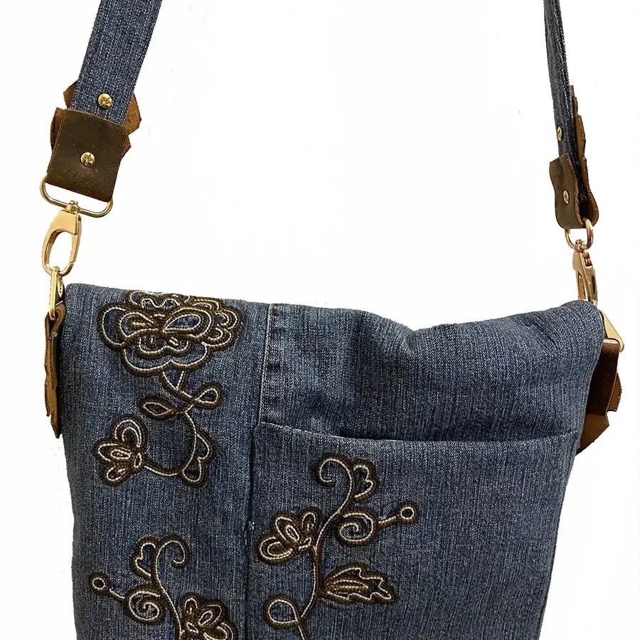 handbag purse carry case dark denim