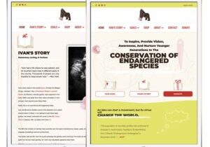Ivan the Gorilla dot com website mockup on an iPad