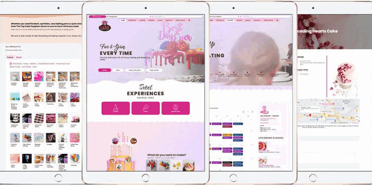 Over the Top Cake Supplies Website on an iPad