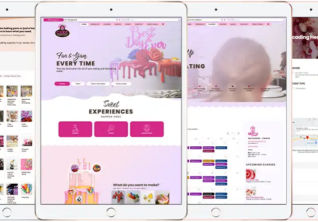 Over the Top Cake Supplies Website on an iPad