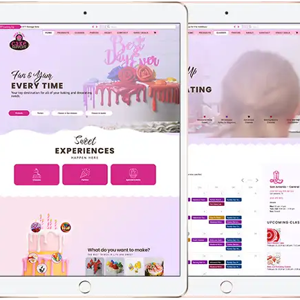 Over the Top Cake Supplies Website on an iPad