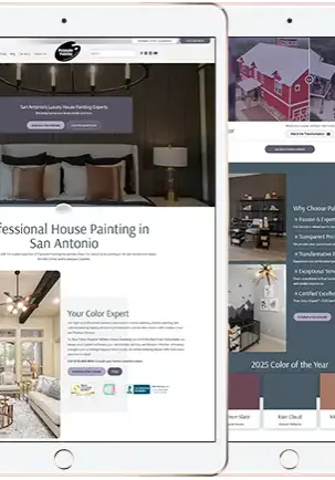 Image of the Palatable Painting dot com website on an iPad