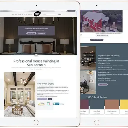 Image of the Palatable Painting dot com website on an iPad