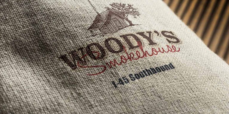 Woody's Smokehouse logo mockup